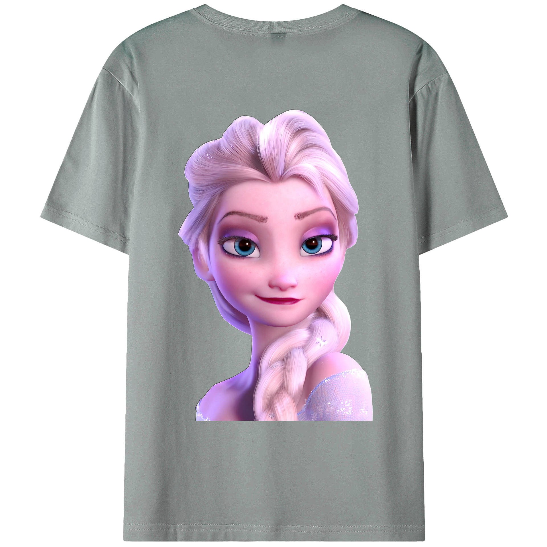 （画像用） アナと雪の女王 アンナ エルサ Frozen Anna Elsa 綿100％ メンズ半袖Tシャツ（バックプリント） 通気性